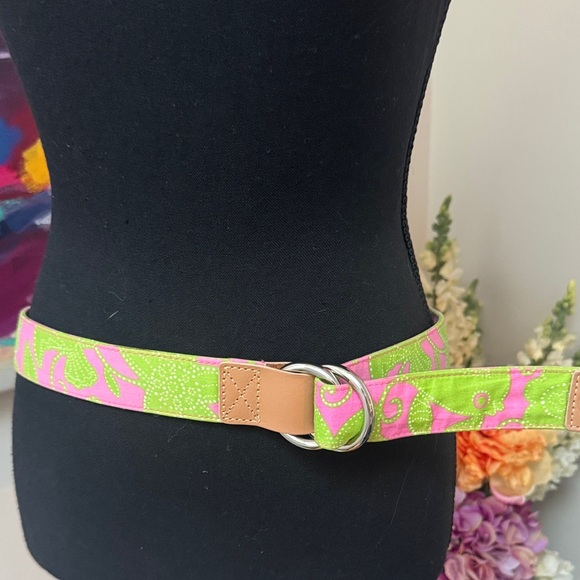 Lilly Pulitzer Accessories - Lilly Pulitzer Green and Pink Belt 40"